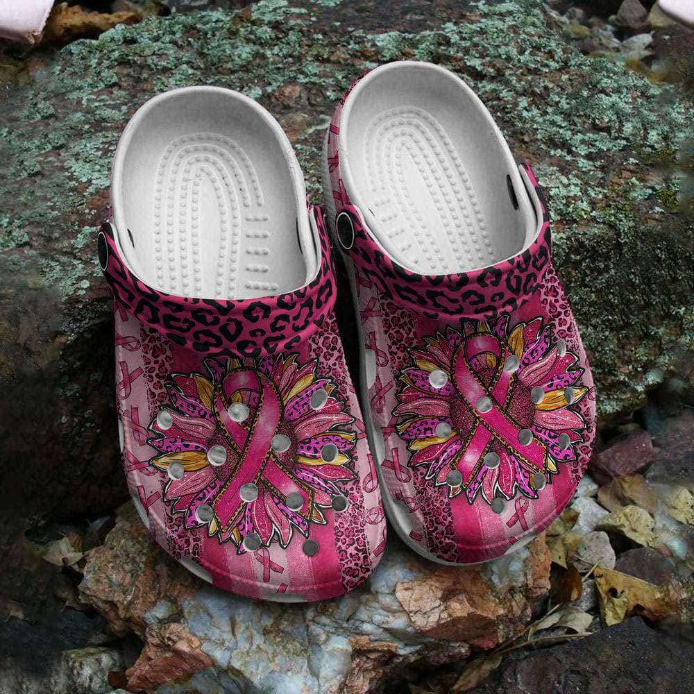 Crocs outfit - breast cancer awareness crocs sunflower pink ribbon leopard crocs clogs crocband shoes - 281 Crocs Outfit