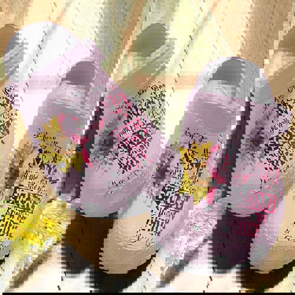 Crocs outfit - breast cancer crocs sunflower pink ribbon how strong you are crocs clogs crocband shoes - 314 Crocs Outfit