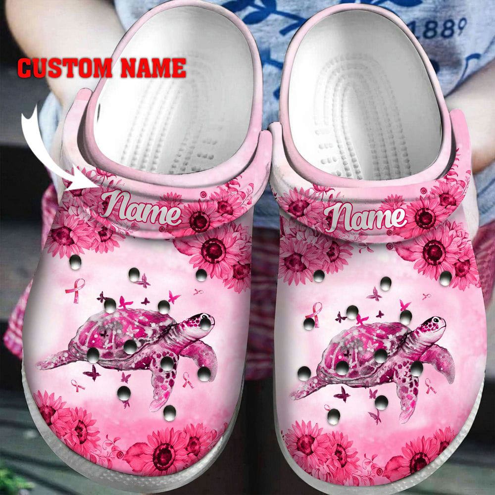Crocs outfit - custom name breast cancer crocs turtle in october we wear pink crocs clogs crocband shoes - 465 Crocs Outfit