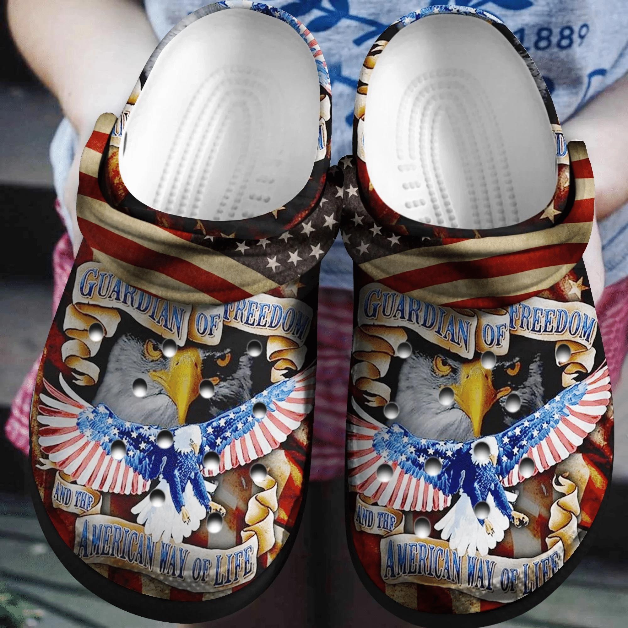 Crocs outfit - eagle guardian of freedom american flag 4th of july crocs crocband clogs - 661 Crocs Outfit