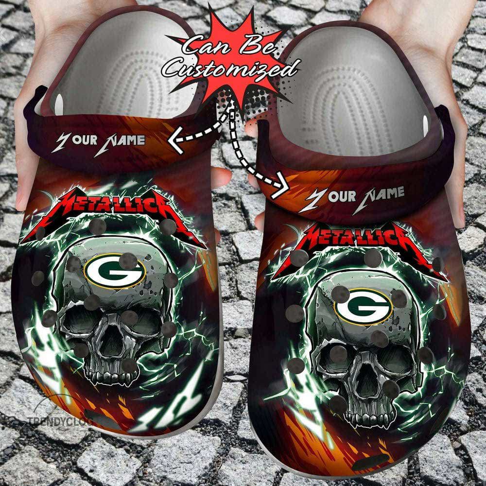 Crocs outfit - green bay packers crocs personalized skull lightning metallica clogs crocband shoes - 783 Crocs Outfit