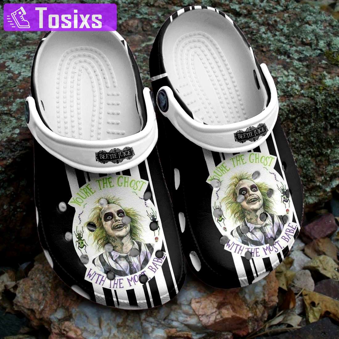 Crocs outfit - halloween beetlejuice you’re the ghost with the most babe crocs crocband clogs - 819 Crocs Outfit