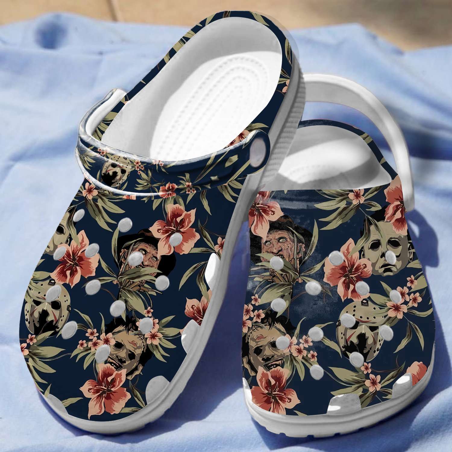 Crocs outfit - halloween floral horror villains top killer characters movie crocs crocband clogs - 1021 Crocs Outfit