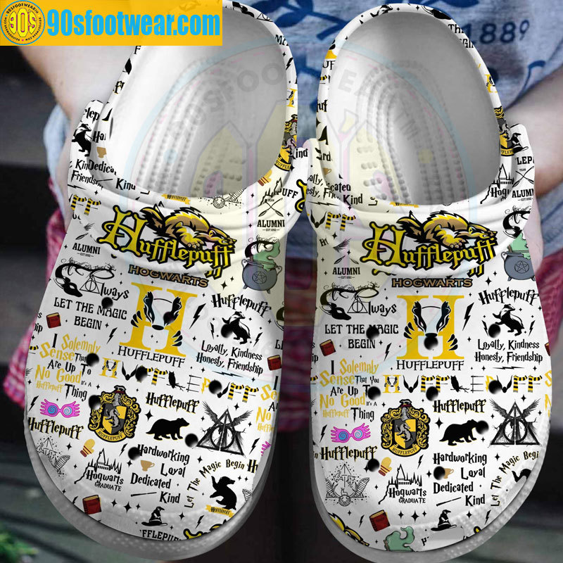 Crocs outfit - harry potter crocs hufflepuff house white classic clog shoes - 1158 Crocs Outfit