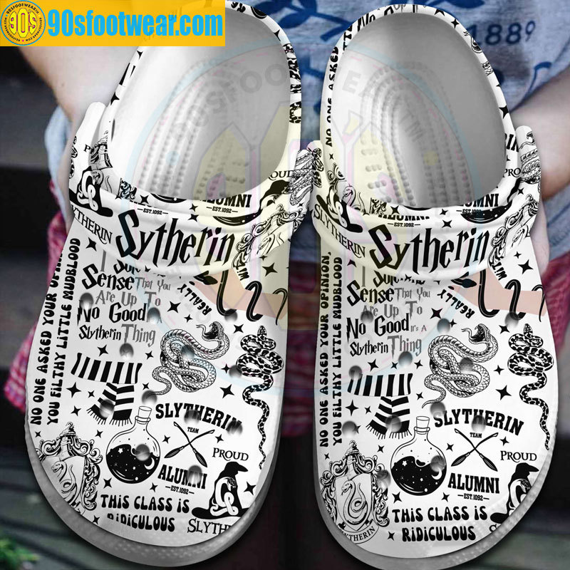 Crocs outfit - harry potter crocs slytherin house white classic clog shoes - 1173 Crocs Outfit