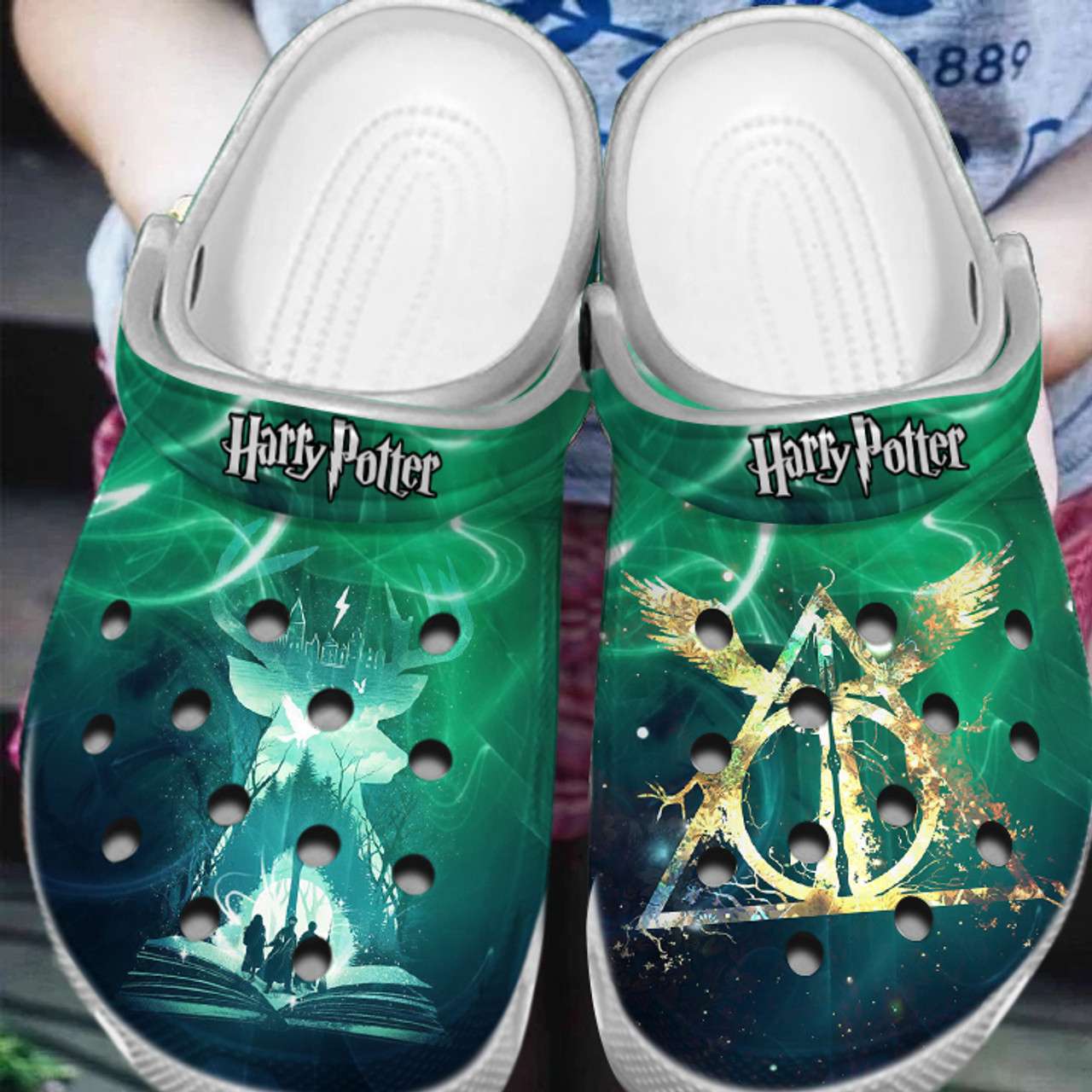 Crocs outfit - harry potter deathly hallows crocs clogs crocband shoes - 1178 Crocs Outfit