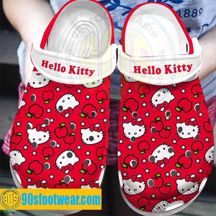 Crocs outfit - hello kitty crocs – hello kitty on red crocband clog shoes - 1207 Crocs Outfit