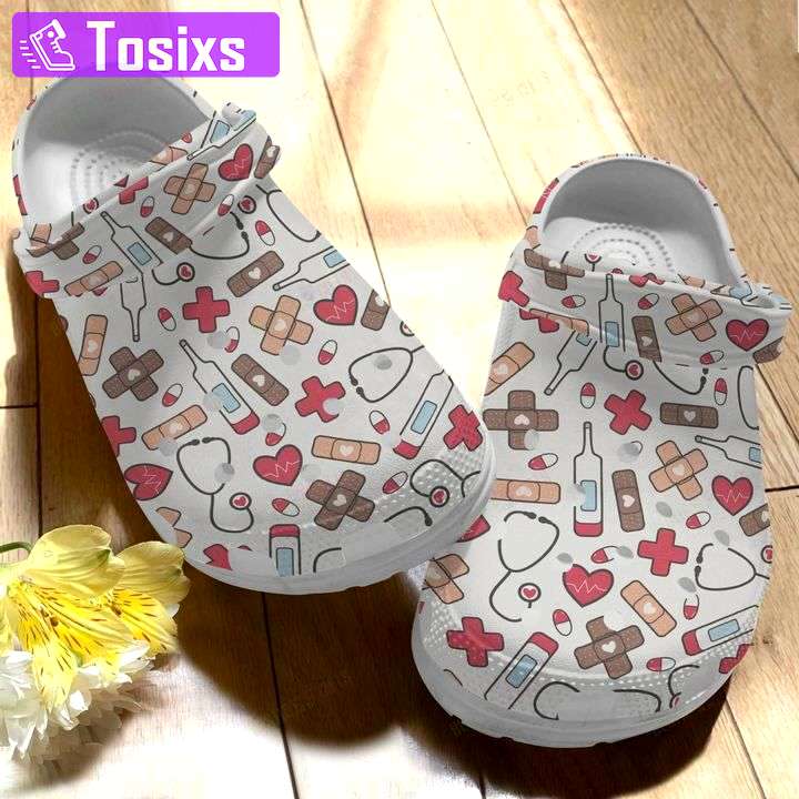 Crocs outfit - nurse symbols pattern crocs crocband clog shoes for men women - 1573 Crocs Outfit