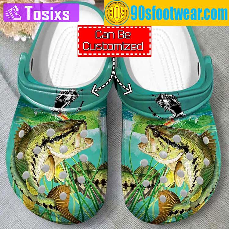 Crocs outfit - personalized fishing crocs – largemouth bass fishing custom classic clog - 1708 Crocs Outfit