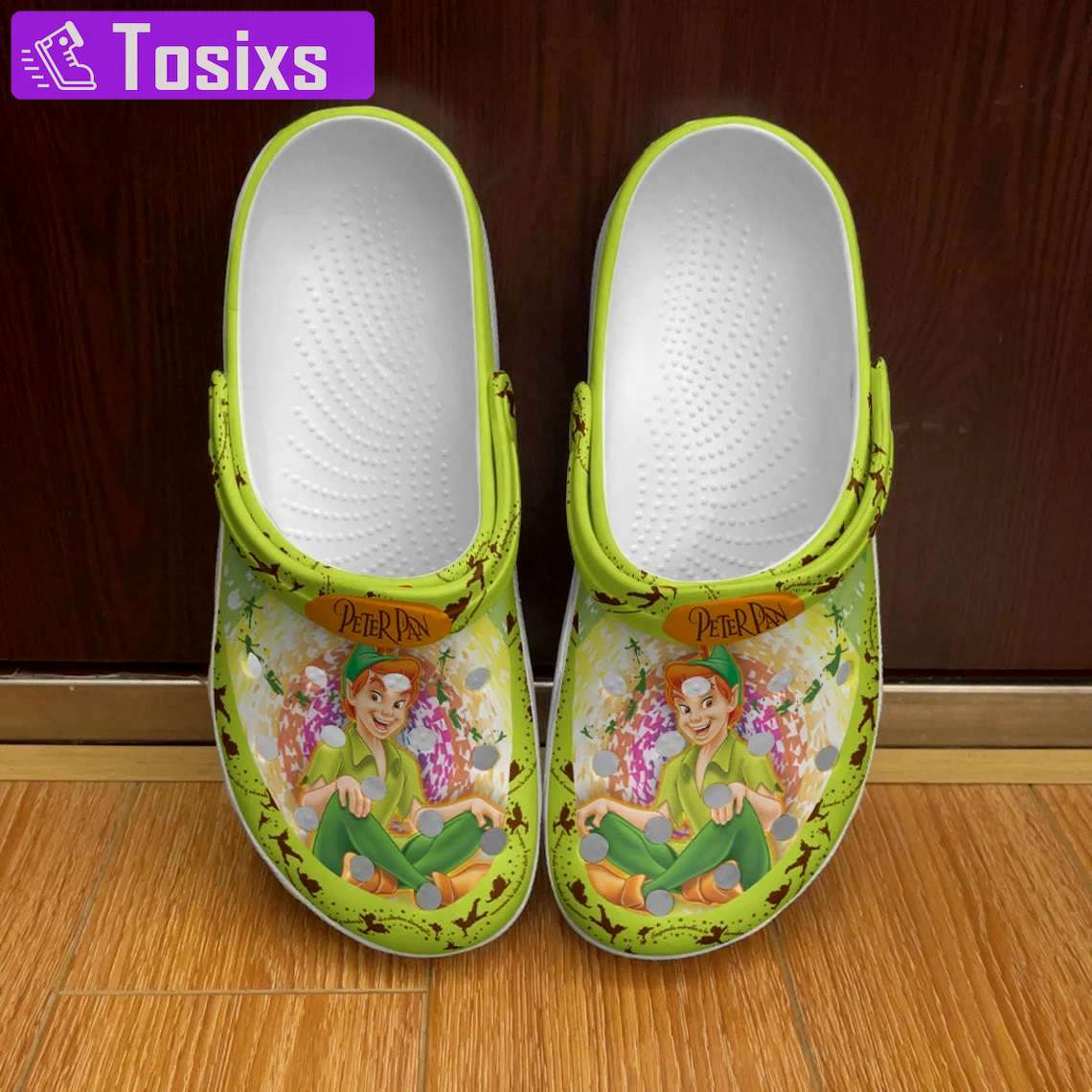 Crocs outfit - peter pan green patterns disney graphic cartoon unisex crocs clogs crocband shoes - 1858 Crocs Outfit