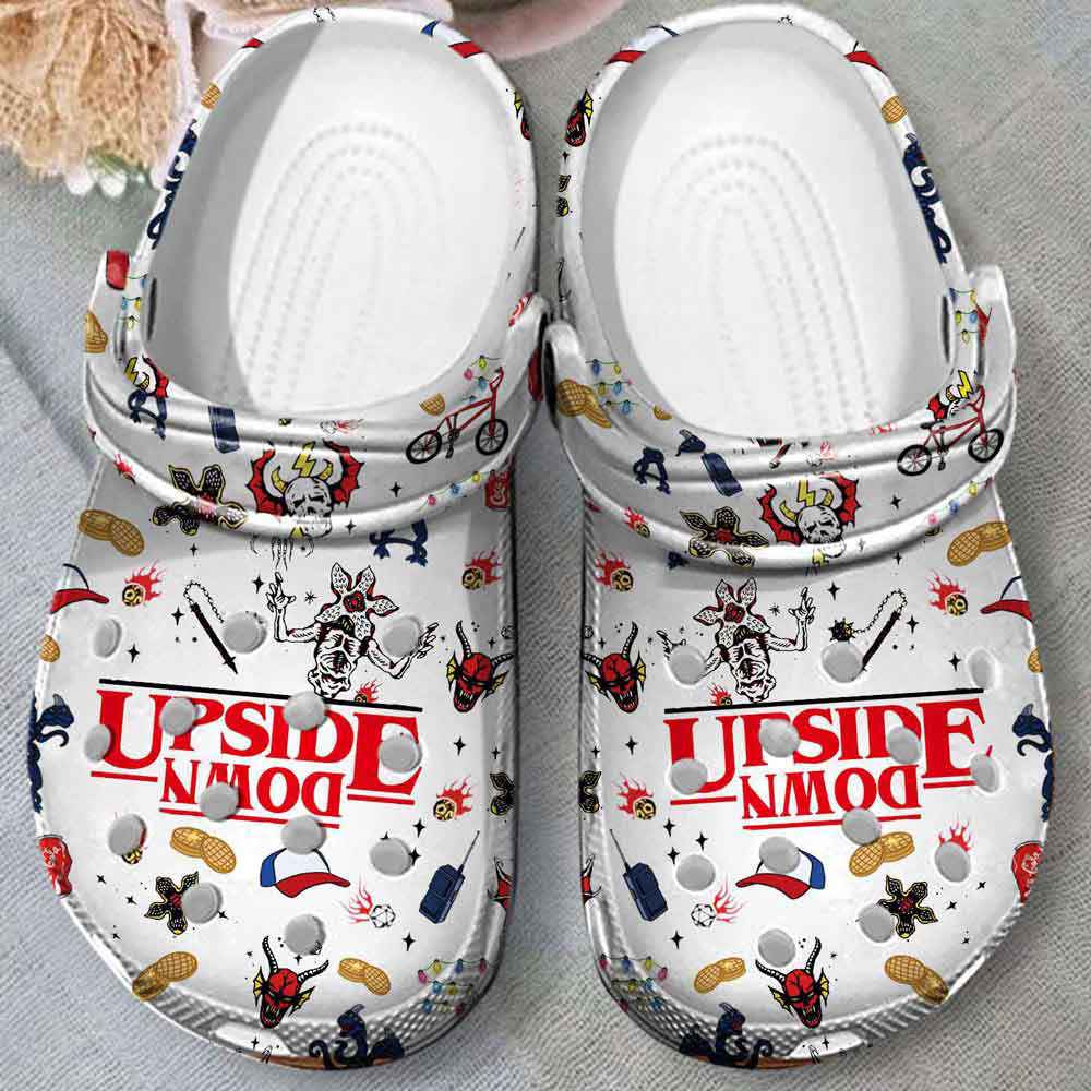 Crocs outfit - stranger things up side down white crocs clogs crocband shoes - 2126 Crocs Outfit