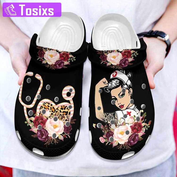 Crocs outfit - strong nurse floral crocs clogs shoes - 2128 Crocs Outfit