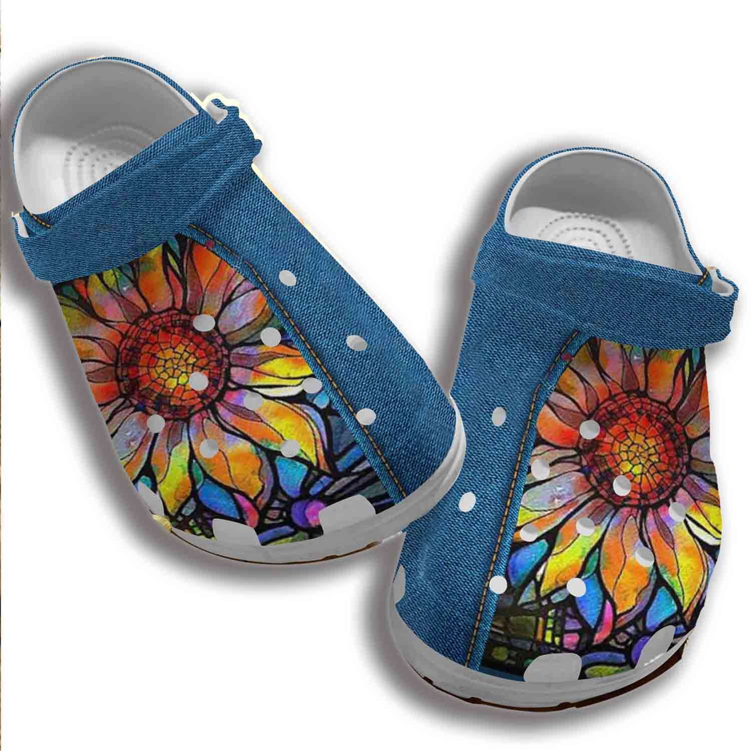 Crocs outfit - the colorful natural sunflower hippie crocs crocband clog shoes - 2195 Crocs Outfit