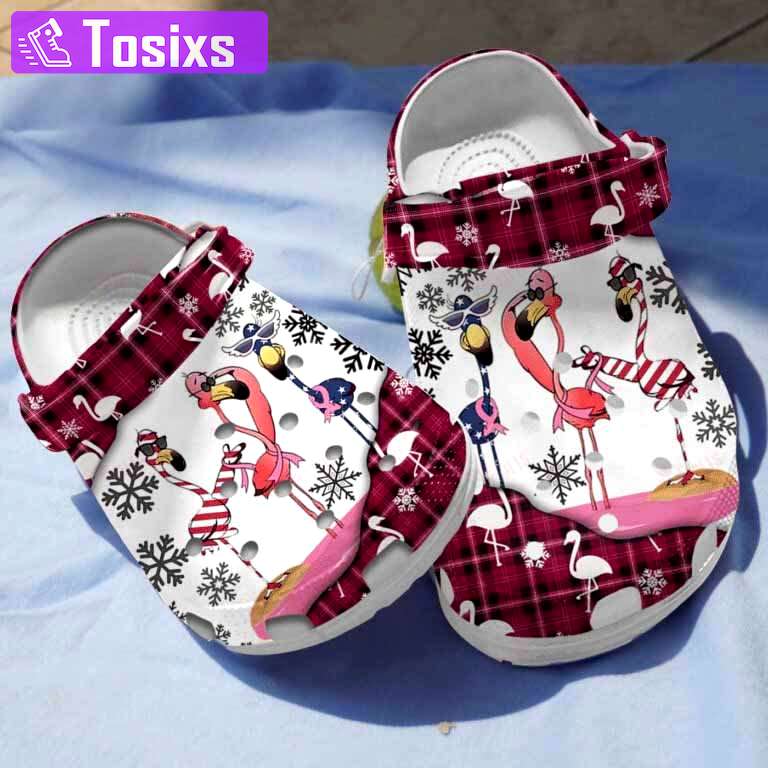 Crocs outfit - winter flamingo breast cancer awareness christmas crocs clogs crocband shoes - 2288 Crocs Outfit