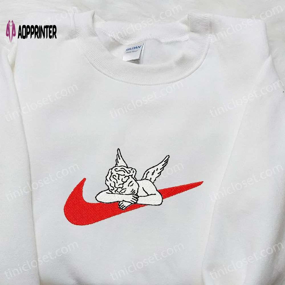 Cupid x nike swoosh embroidered shirt: custom valentine s apparel Embroidered Shirt