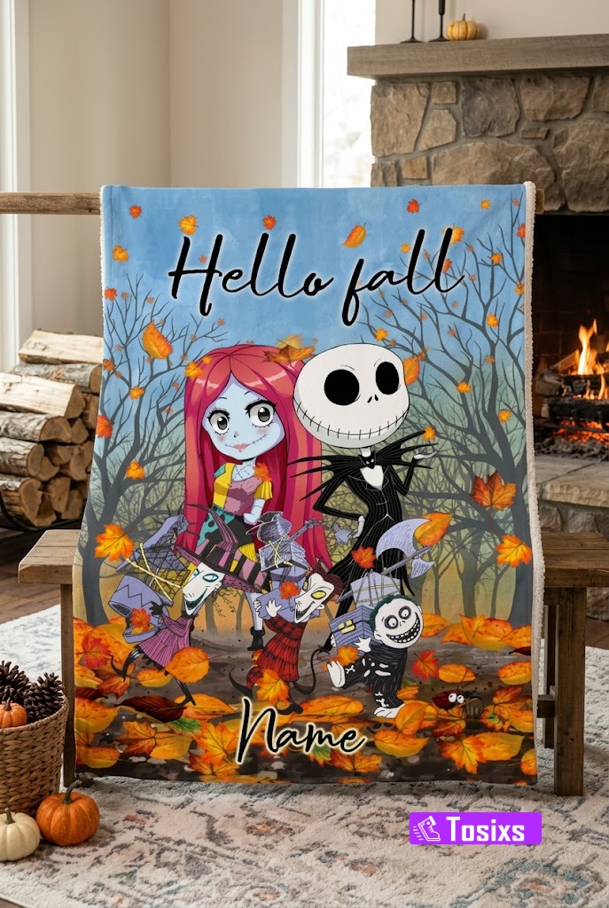 Custom Jack Skellington Fall Blanket - Nightmare Before Christmas Home Decor