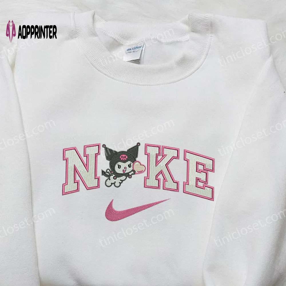 Custom nike x kuromi embroidered shirt – cartoon style unique design Embroidered Shirt