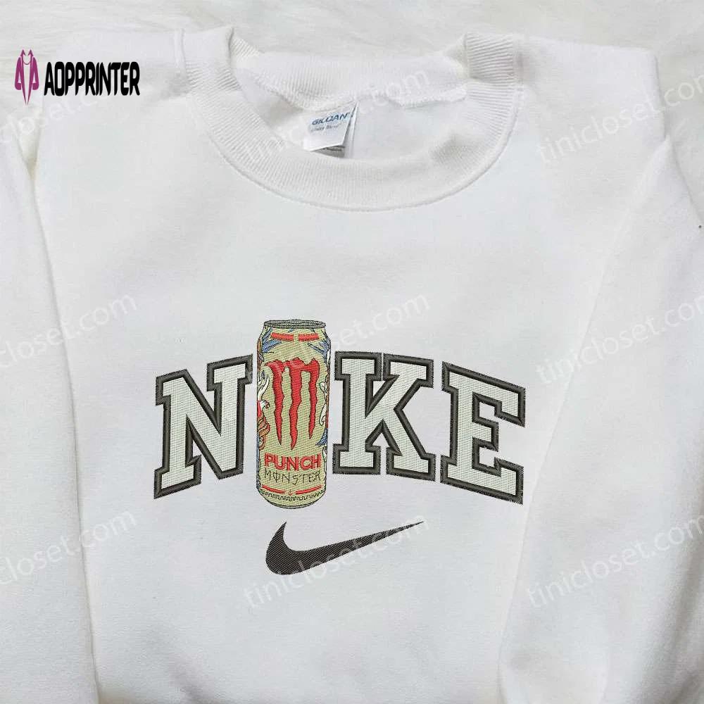 Custom nike x monster pacific punch energy bottle embroidered shirt – stay hydrated in style! Embroidered Shirt