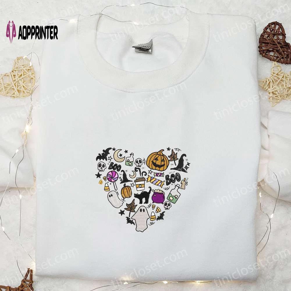 Cute & cool halloween embroidered shirt: best gift for halloween lovers Embroidered Shirt