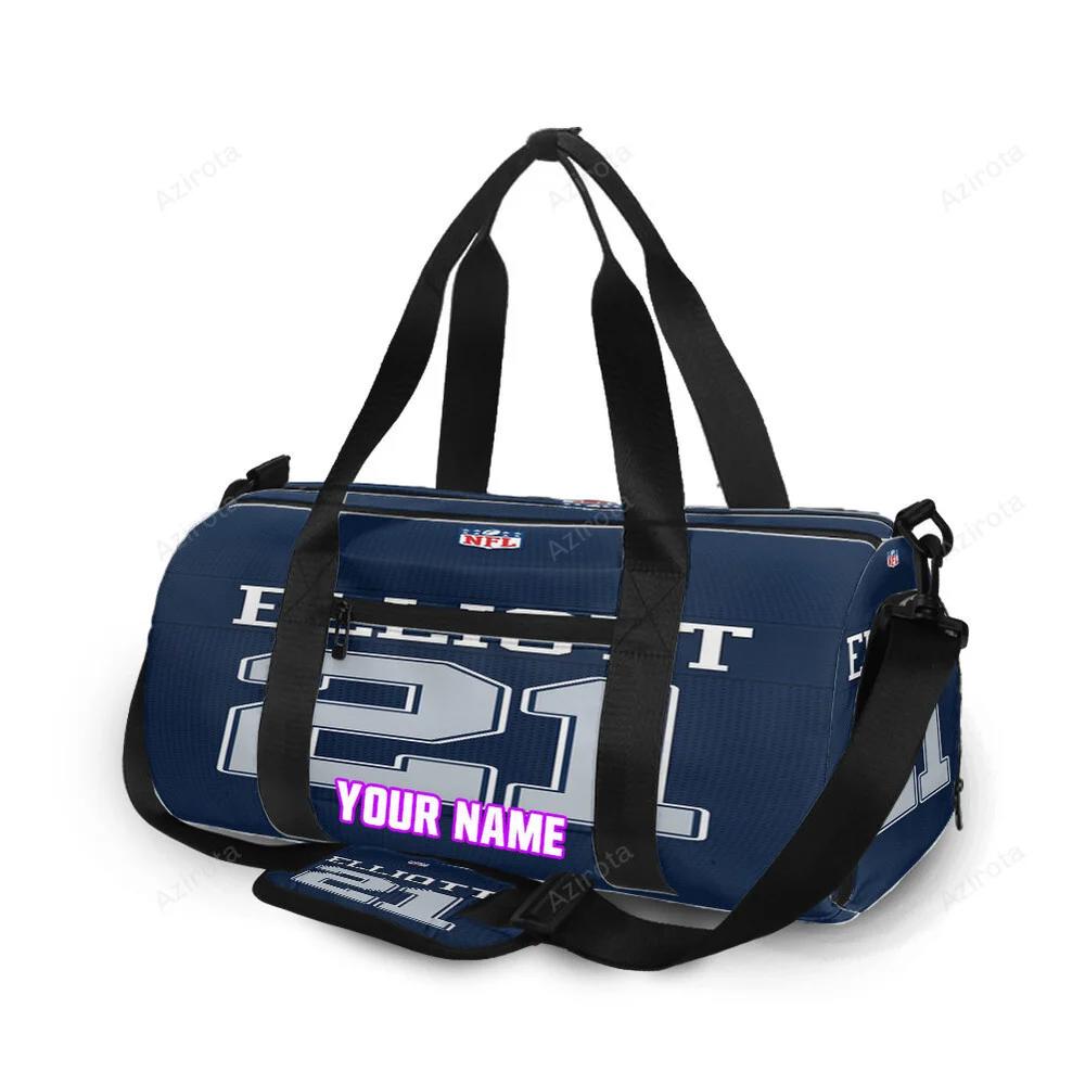 Dallas cowboys elliott 21 jersey personalized name travel bag gym bag 2029 Travel Bag
