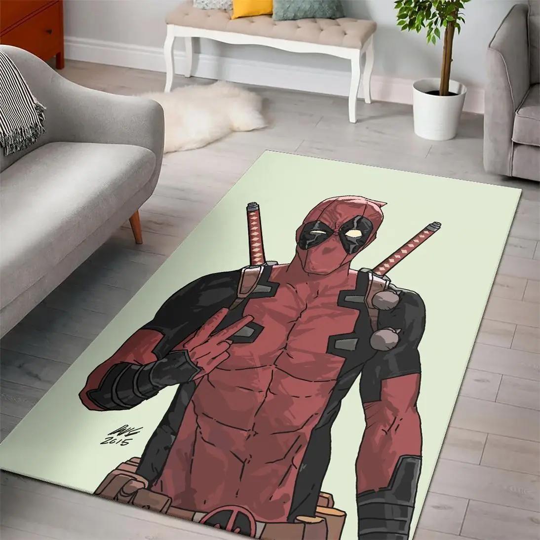Deadpool super hero movies area rugs living room carpet rug regtangle Rectangle Rug