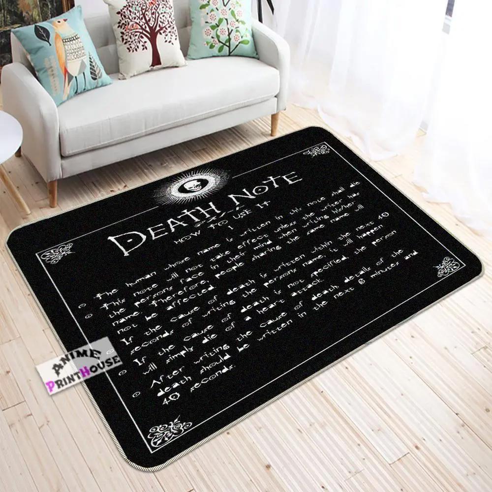 Death note area rugs anime living room carpet home rug regtangle carpet floor decor home decor Rectangle Rug