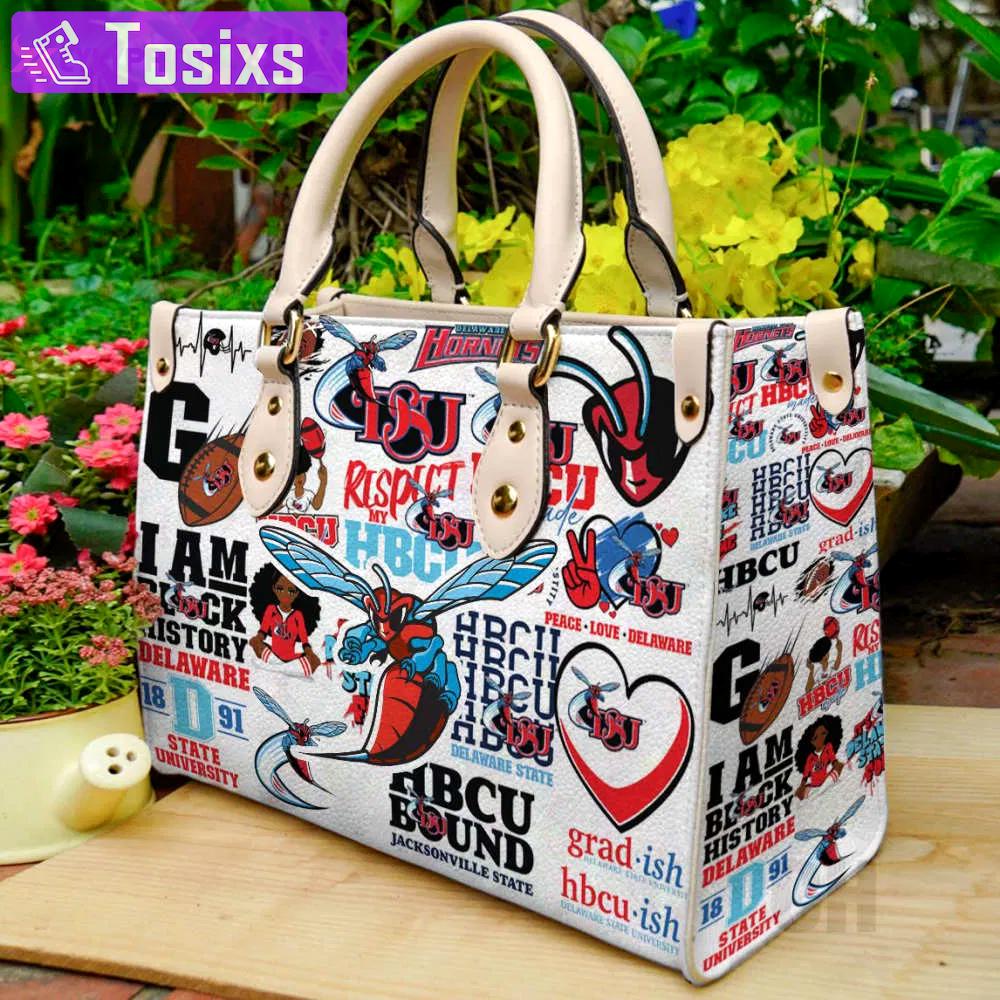 Delaware state hornets leather handbag gift for women 631 Women Leather Hand Bag