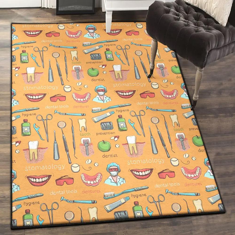 Dentistry cool rugs, dental dentist dentistry tooth pattern rug Rectangle Rug