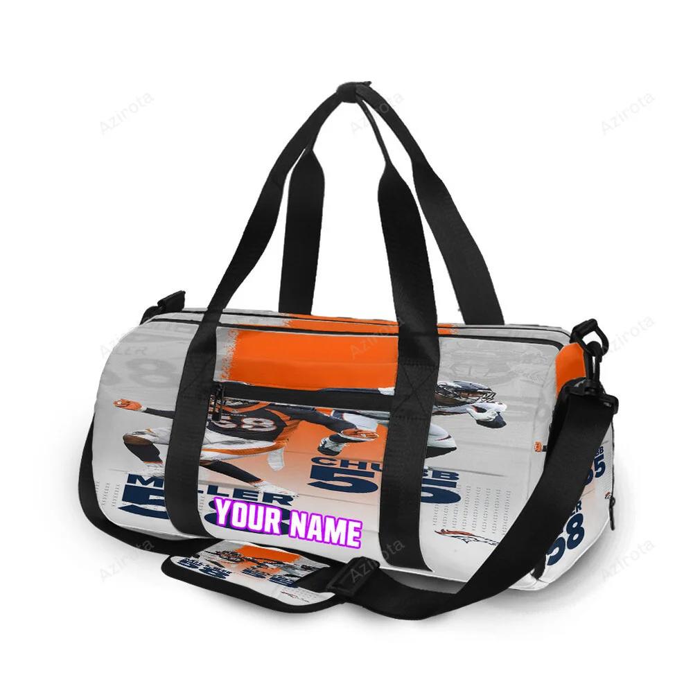 Denver broncos chubb x miller personalized name travel bag gym bag 1334 Travel Bag