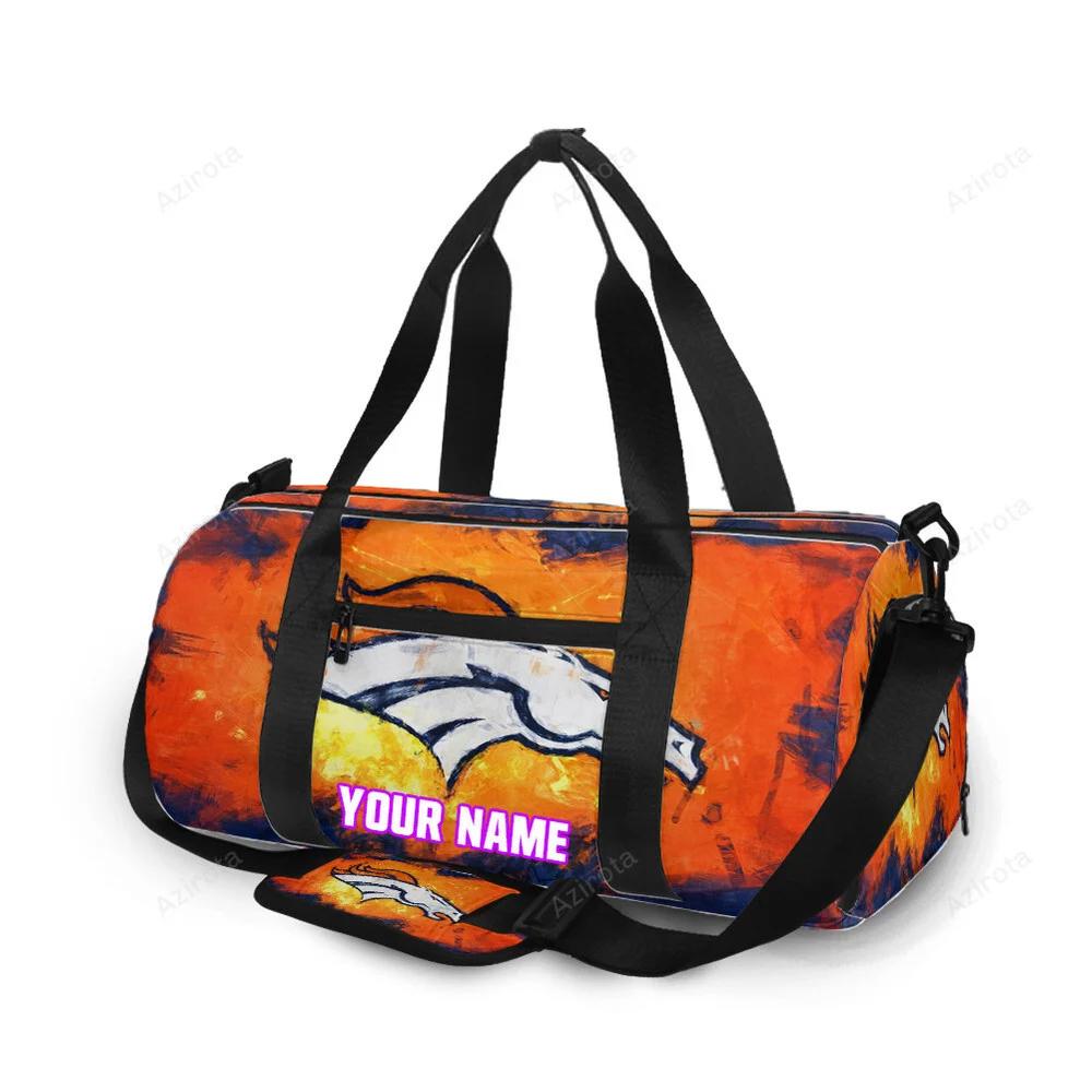 Denver broncos emblem v4 personalized name travel bag gym bag 762 Travel Bag