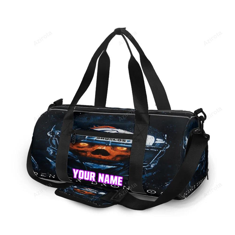 Denver broncos skull v31 personalized name travel bag gym bag 1751 Travel Bag