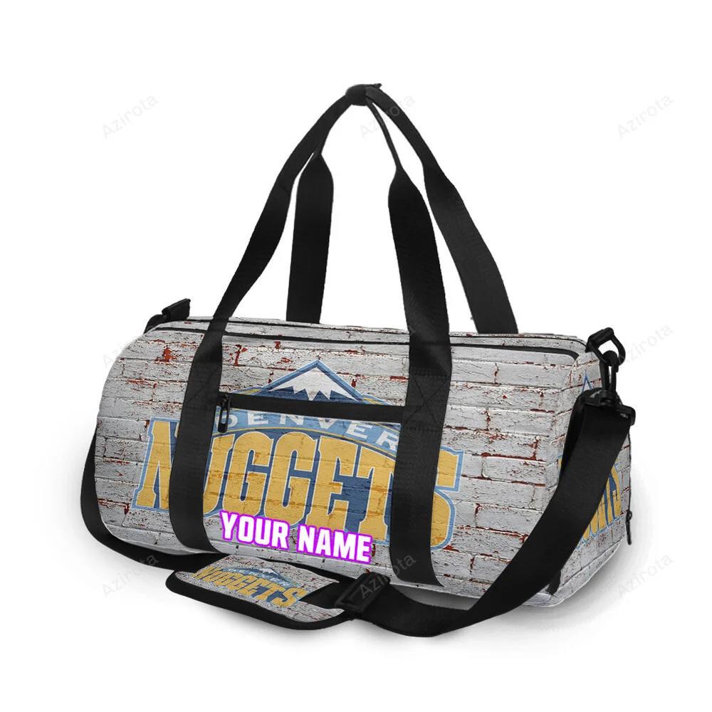 Denver nuggets white brick wall personalized name travel bag gym bag 1867 Travel Bag