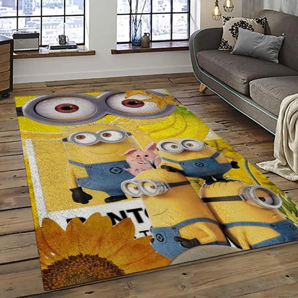 Despicable me film movie minion characters area rug home decor halloween gift best present for friends dmm3 Rectangle Rug
