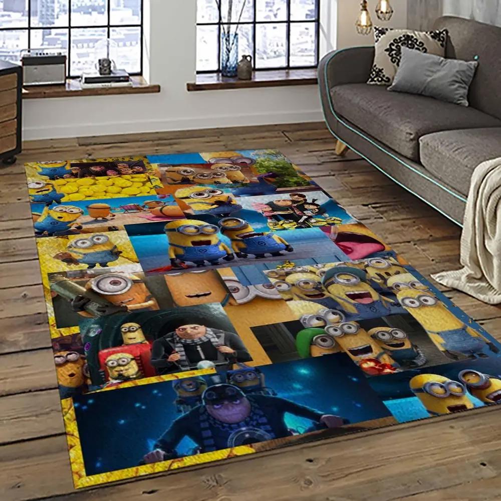 Despicable me film movie minion characters area rug home decor halloween gift best present for friends dmm8 Rectangle Rug