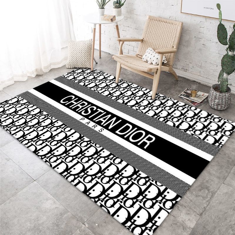 Dior logo type 725. Upgrade Your Living Room with Luxury Home Decor: Area Carpets, Floor Decor, Door Mats, and Hot Gift Items with style a High-End Fashion Brand Rectangle Rug