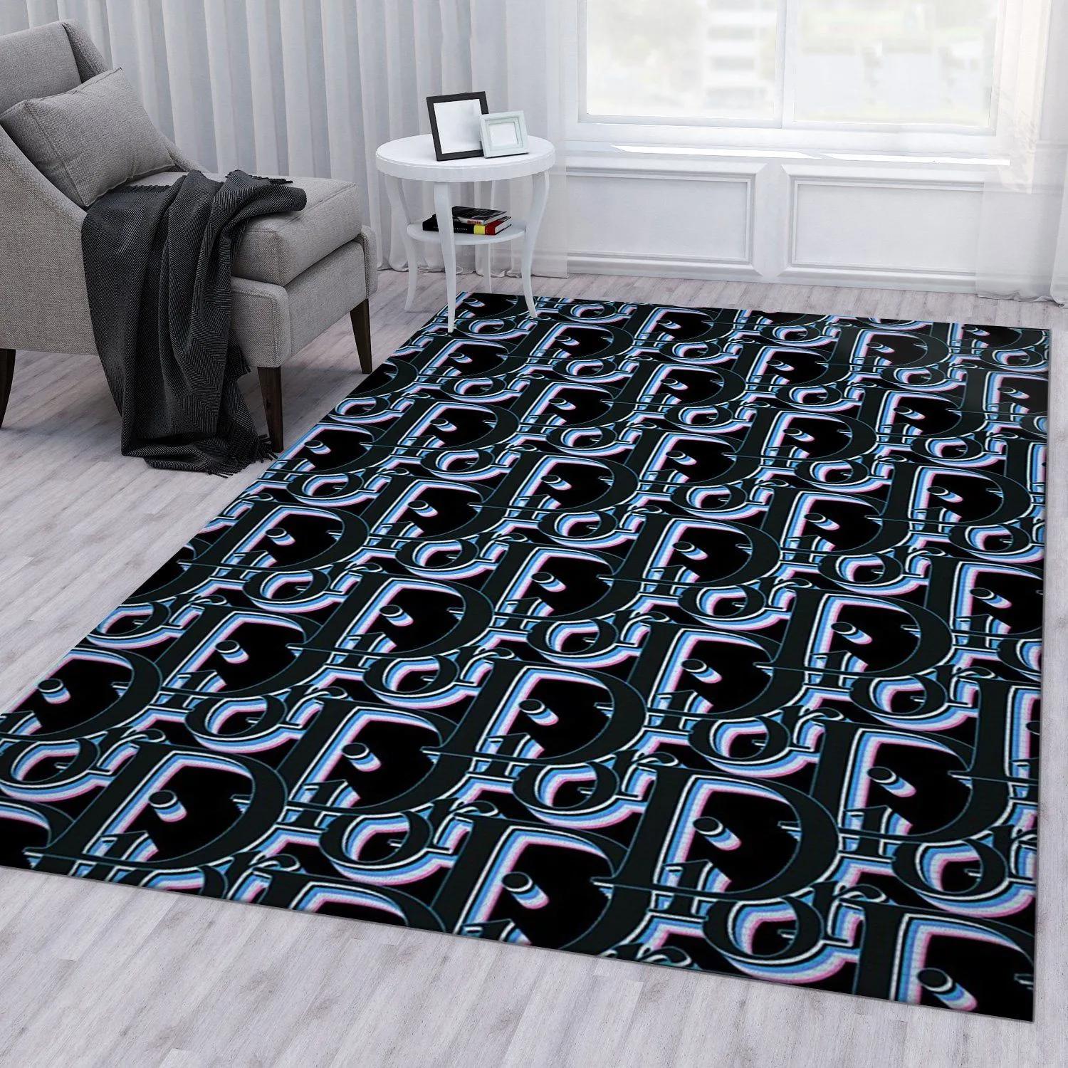 Dior logo type 742. Upgrade Your Living Room with Luxury Home Decor: Area Carpets, Floor Decor, Door Mats, and Hot Gift Items with style a High-End Fashion Brand Rectangle Rug