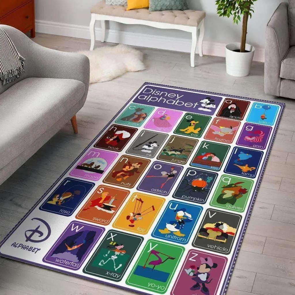 Disney alphabet area rug area rug living room carpet rug regtangle carpet floor decor home decor Rectangle Rug