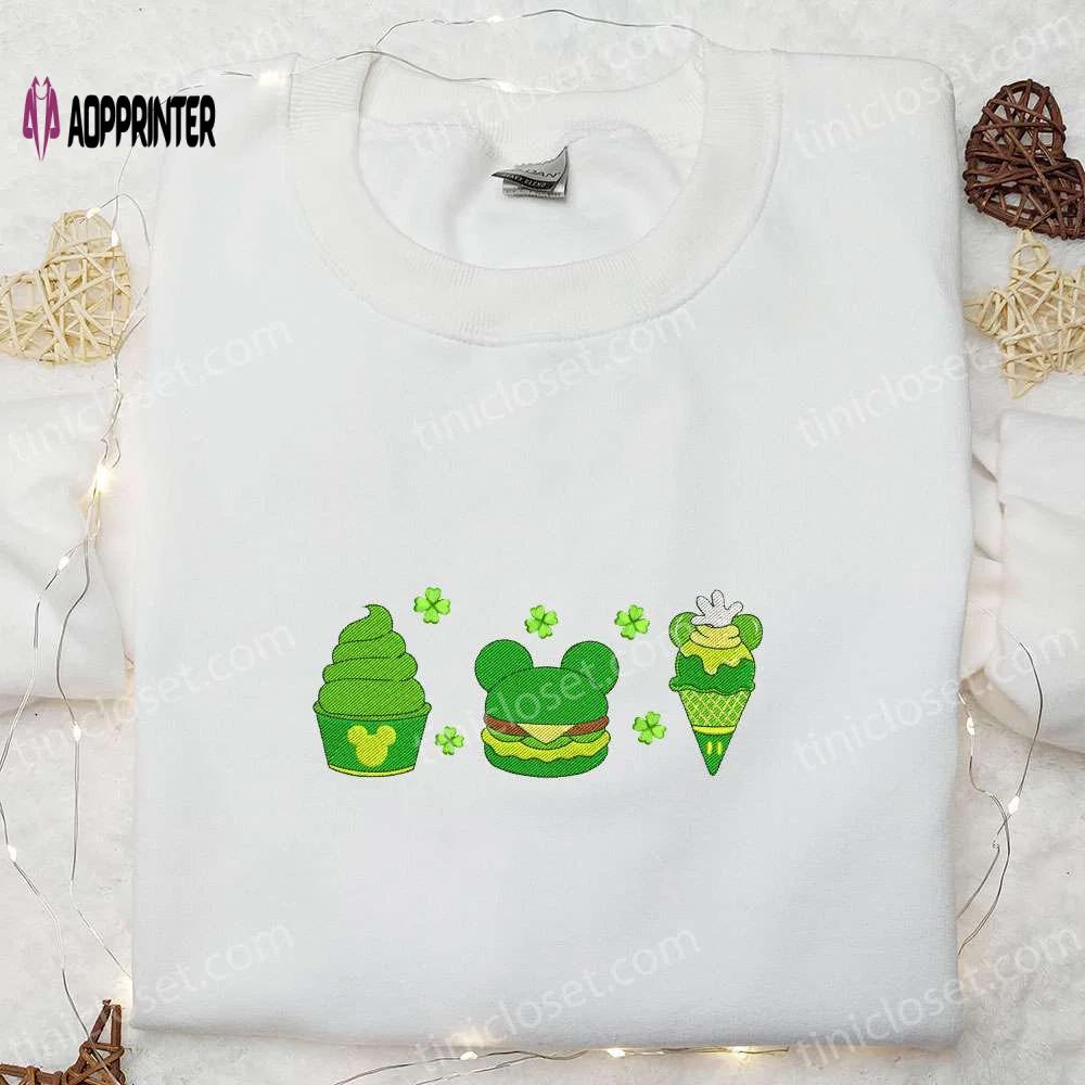 Disney saint patrick’s day snacks shirt & characters hoodie: festive gift ideas Embroidered Shirt