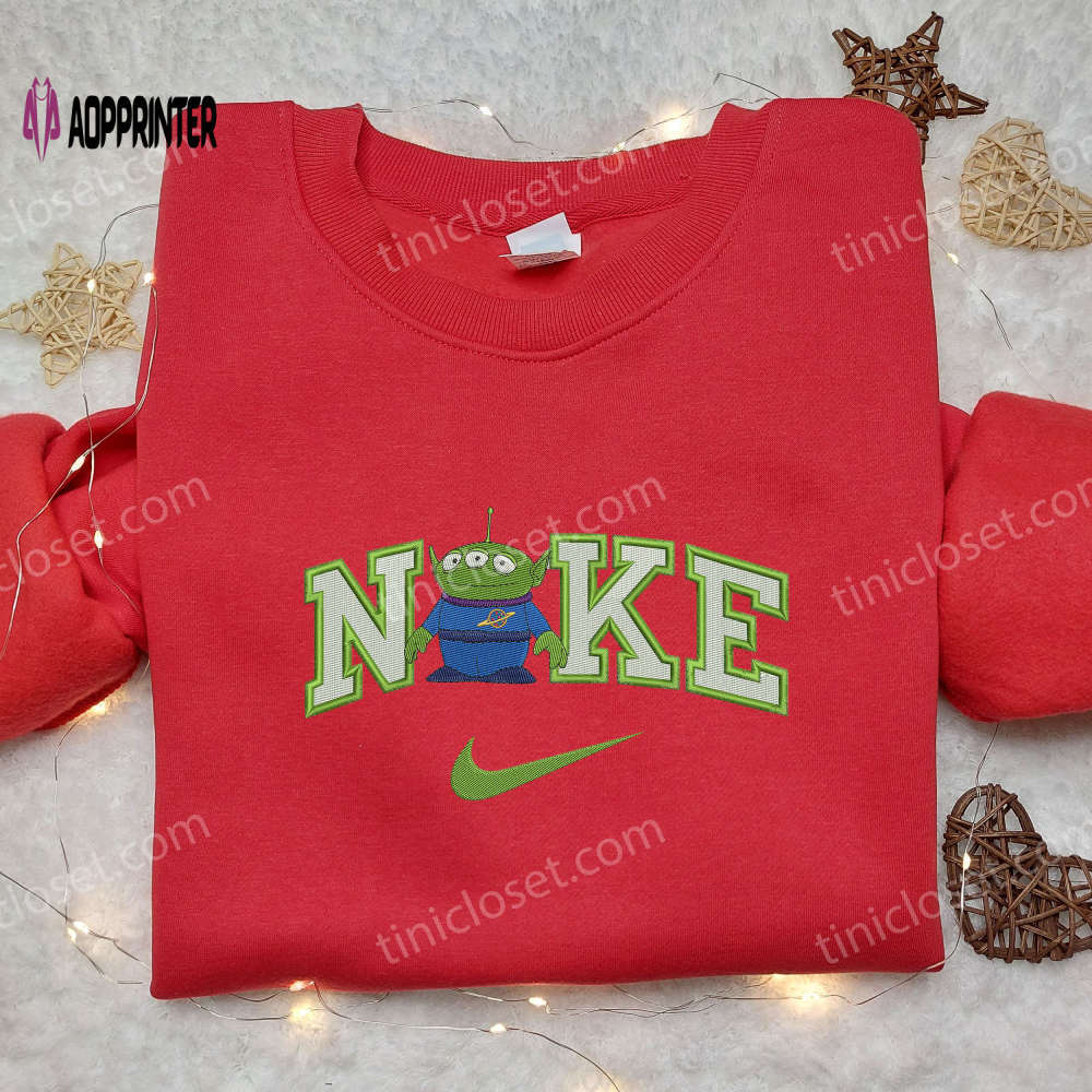 Disneyland toy story alien x nike embroidered shirt & hoodie – nike inspired family shirts Embroidered Shirt