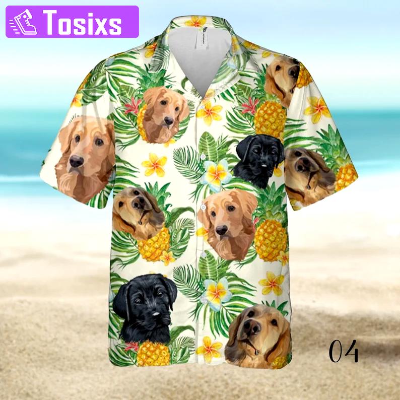 Dog face custom photo hawaiian shirt summer beach aloha 2 Hawaii Shirt Shorts & Flip Flops