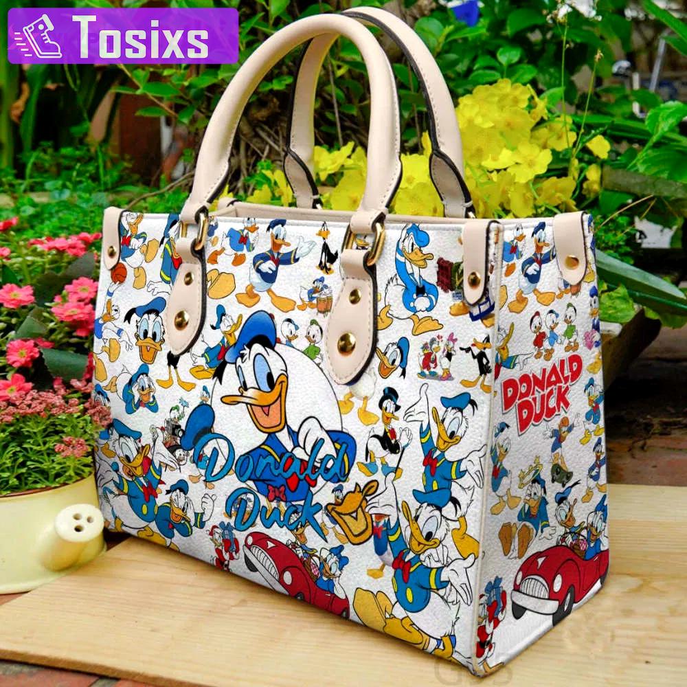 Donald duck 1 leather handbag gift for women 385 Women Leather Hand Bag