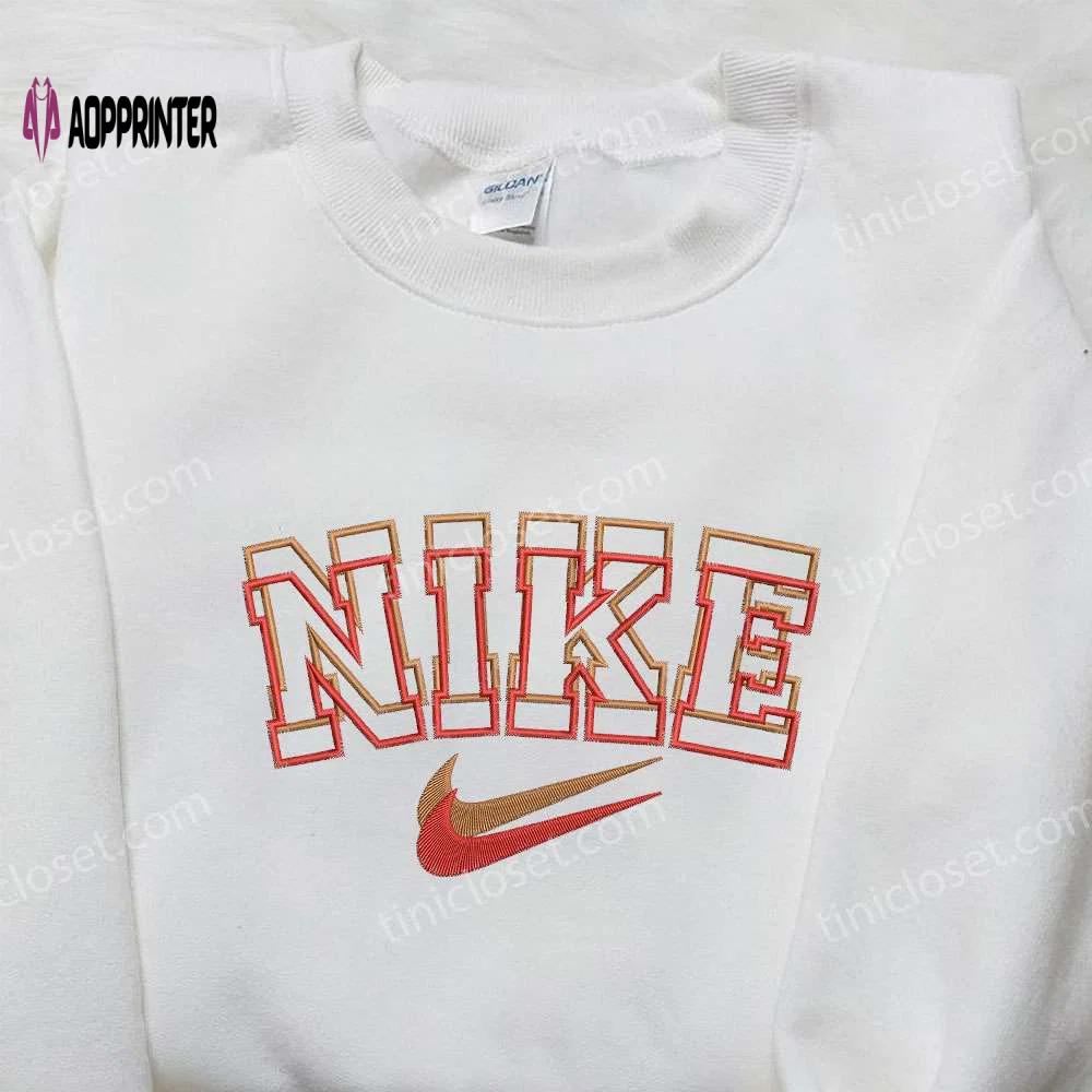 Double outline x nike embroidered shirt: perfect gift for husband customized and stylish Embroidered Shirt