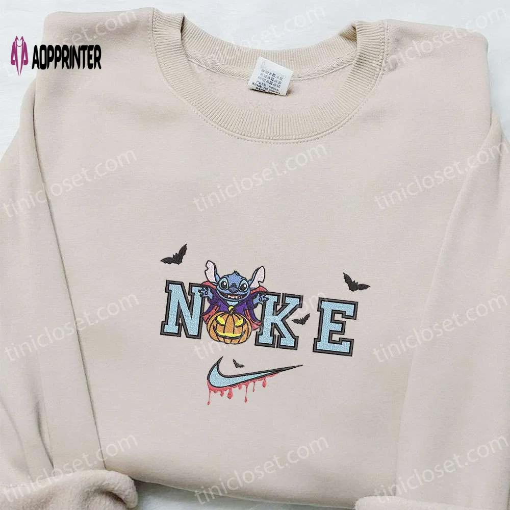 Dracula pumpkin x nike embroidered sweatshirt lilo and stitch disney shirt – the best halloween gift Embroidered Shirt