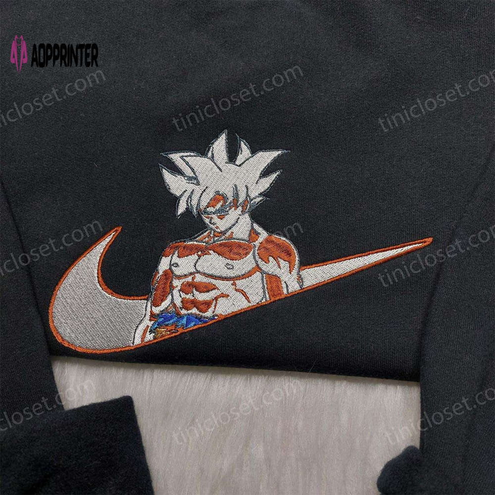 Dragon ball nike embroidered shirt sweatshirt & hoodie – songoku inspired apparel Embroidered Shirt