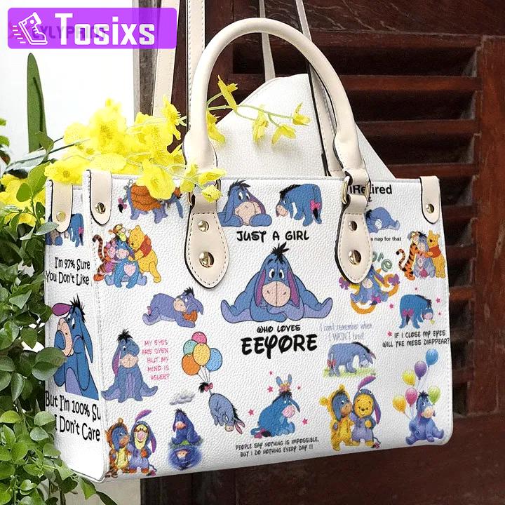 Eeyore winnie the pooh lover leather hand bag gift for women’s day – perfect women s day gift g95 224 Women Leather Hand Bag
