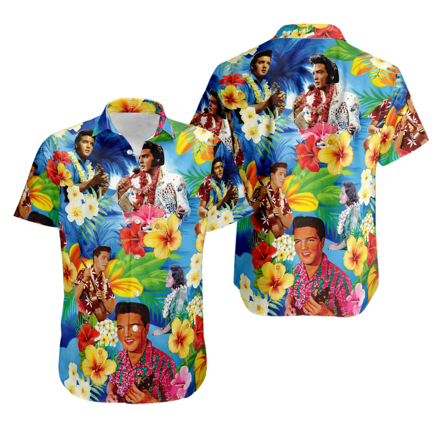 Elvis presley hawaiian shirt Hawaii Shirt Shorts & Flip Flops