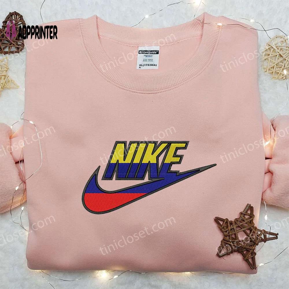 Equador flag x nike embroidered shirt – unique gift for husband custom design Embroidered Shirt