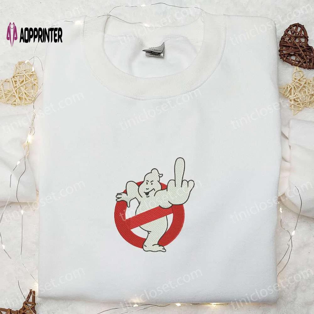 F*ck ghostbusters embroidered sweatshirt: halloween hoodie perfect gift for halloween lovers Embroidered Shirt