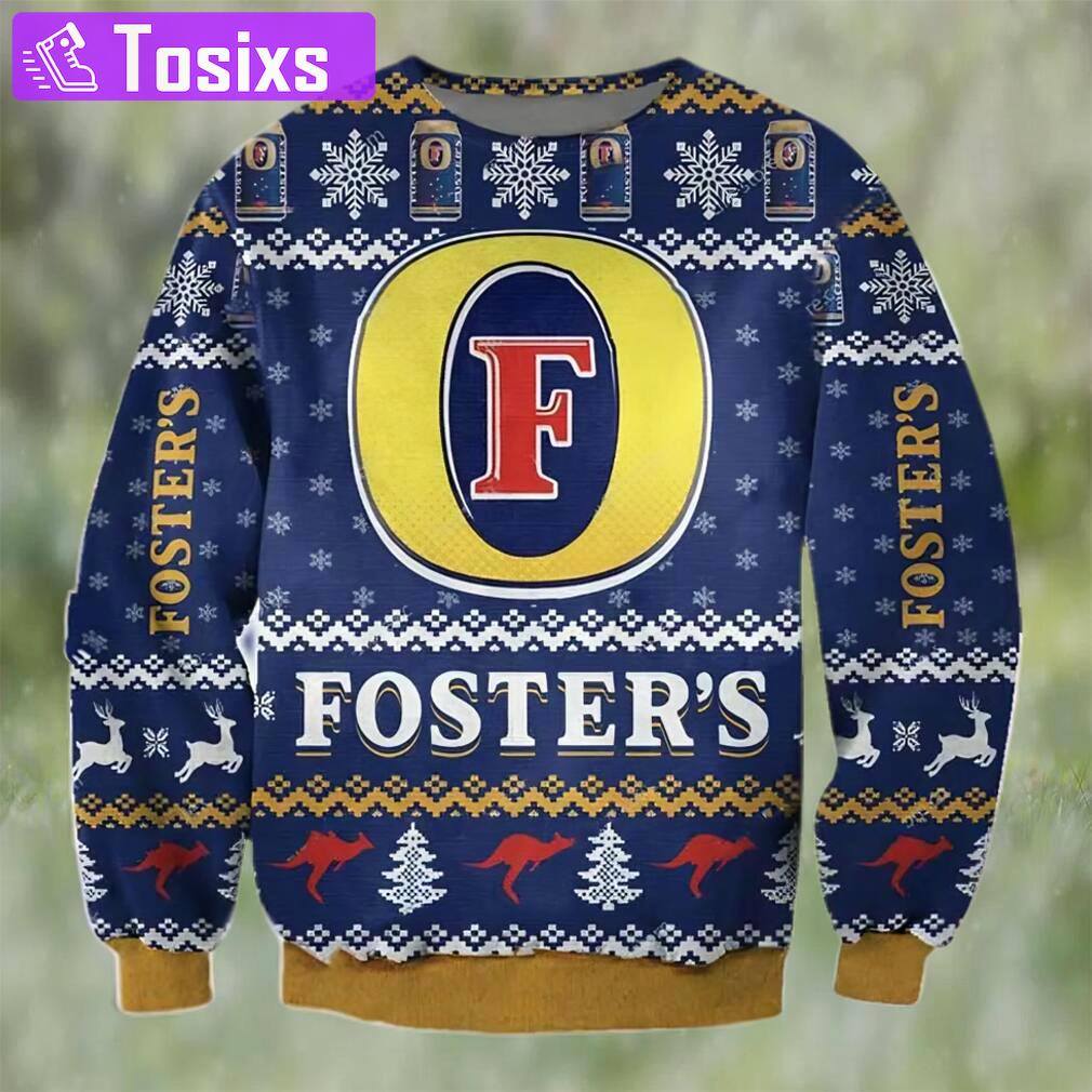 Fosters beer ugly christmas sweater, faux wool sweater, gifts for beer lovers, international beer day, best christmas gifts for 2022 ? prinvity Christmas Ugly Sweater