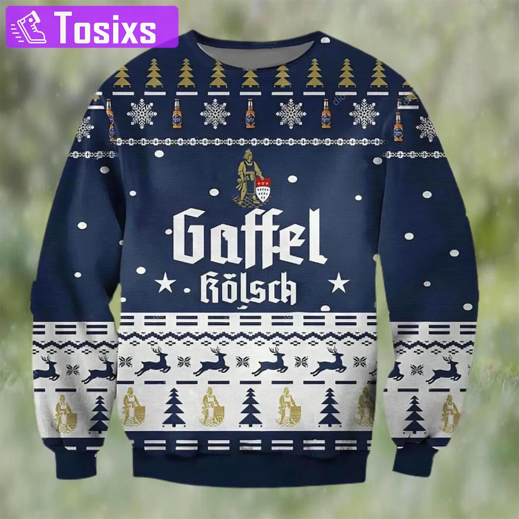 Gaffel kolsch beer ugly christmas sweater, faux wool sweater, gifts for beer lovers, international beer day, best christmas gifts for 2022 ? prinvity Christmas Ugly Sweater